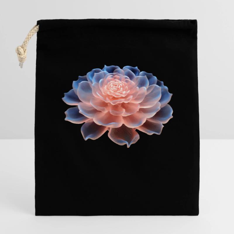 3D-Blume Verschließbarer Geschenkbeutel aus Baumwolle (14x20cm)