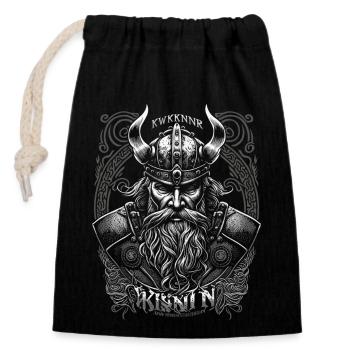 Vikings, Vikings, Celtes, tribus germaniques, Valhalla - Sac cadeau en coton avec cordon (14 x 20 cm) - noir - Devant
