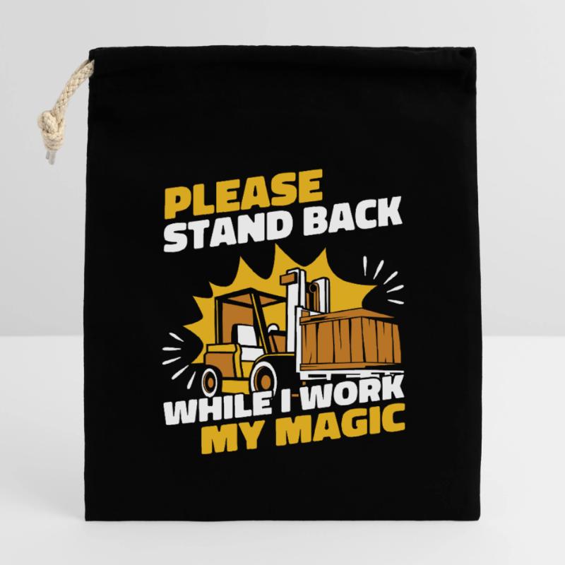 Stand Back While I Work My Magic Teleskoplader Verschließbarer Geschenkbeutel aus Baumwolle (14x20cm)