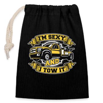 I'm Sexy And I Tow It Abschleppdienst Fahrer - Verschließbarer Geschenkbeutel aus Baumwolle (14x20cm) - Schwarz - Vorne