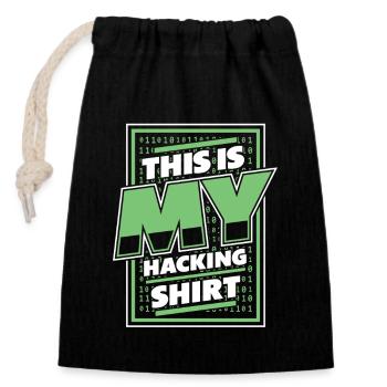 This Is My Hacking Clothing Phishing Sniffer Grey - Verschließbarer Geschenkbeutel aus Baumwolle (14x20cm) - Schwarz - Vorne