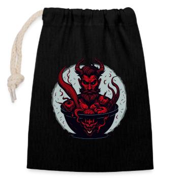Devil Demon Halloween Hells Kitchen - Closable cotton gift bag (14x20cm) - black - Front