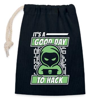 It's A Good Day To Hack Social Engineering - Verschließbarer Geschenkbeutel aus Baumwolle (14x20cm) - Navy - Vorne