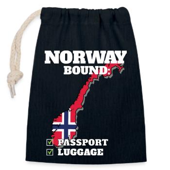 Norway Bound Country Travel Norwegian Flag - Closable cotton gift bag (14x20cm) - navy - Front