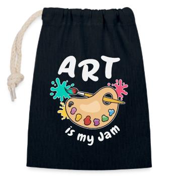 Kunst ist mein Ding - Verschließbarer Geschenkbeutel aus Baumwolle (14x20cm) - Navy - Vorne