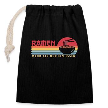 Ramen mehr als ein Essen Shoyu Bowl Miso Tonkotsu - Verschließbarer Geschenkbeutel aus Baumwolle (14x20cm) - Schwarz - Vorne