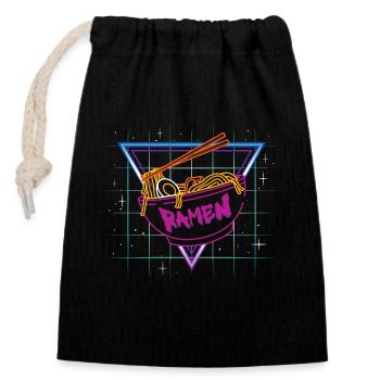 Miso Shoyu Bowl Lover Tonkotsu Ramen - Closable cotton gift bag (14x20cm) - black - Front