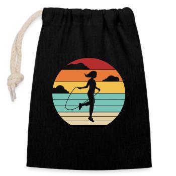 Retro Skipping Jumping Speed Professional Jump - Verschließbarer Geschenkbeutel aus Baumwolle (14x20cm) - Schwarz - Vorne