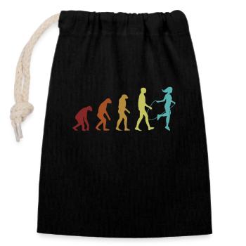Saut à la corde Evolution Vitesse Saut Saut Saut - Sac cadeau en coton avec cordon (14 x 20 cm) - noir - Devant