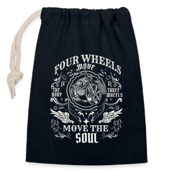 Three Wheels Move The Soul Trikebike Dreirad - Verschließbarer Geschenkbeutel aus Baumwolle (14x20cm) - Navy - Vorne