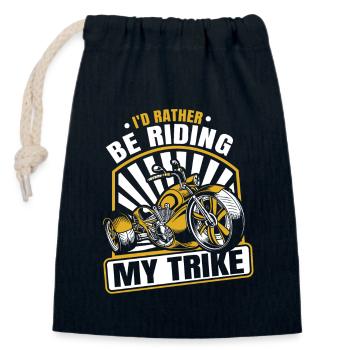 Rather Be Riding My Trike Trikebike Dreirad - Verschließbarer Geschenkbeutel aus Baumwolle (14x20cm) - Navy - Vorne