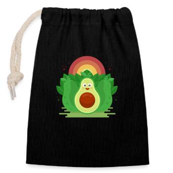 Vegan Vibes Vegan Vegan Pflanzlich Vegetarisch - Verschließbarer Geschenkbeutel aus Baumwolle (14x20cm) - Schwarz - Vorne