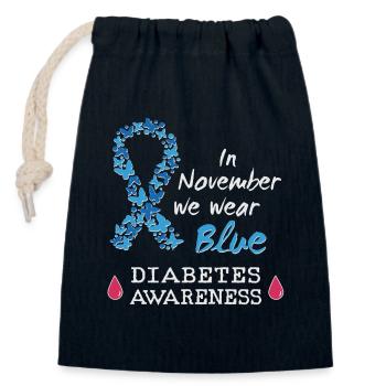 In November we wear blue, Diabetes Awareness - Closable cotton gift bag (14x20cm) - navy - Front