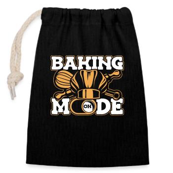 Baking Mode On Bakery Confectioner Hobby Baker - Closable cotton gift bag (14x20cm) - black - Front
