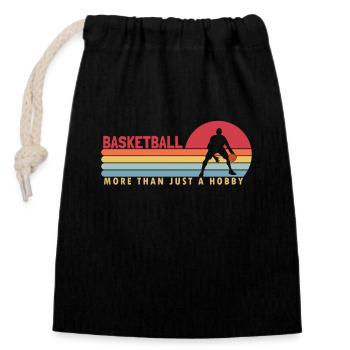 Basketball more than a Hobby Basketballer - Verschließbarer Geschenkbeutel aus Baumwolle (14x20cm) - Schwarz - Vorne