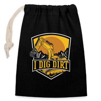 I Digt Dirt Duty Cycle Crane Crawler Excavator Excavator - Sac cadeau en coton avec cordon (14 x 20 cm) - noir - Devant