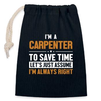 Carpenter Let's Assume I'm Right Schreiner - Closable cotton gift bag (14x20cm) - navy - Front