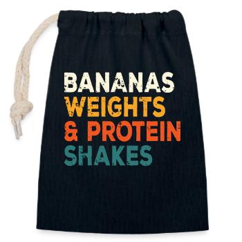 Fitness Banana Séance d’entraînement Routine d’entraînement Gym - Sac cadeau en coton avec cordon (14 x 20 cm) - bleu marine - Devant