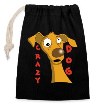 Mad Dog - Closable cotton gift bag (14x20cm) - black - Front