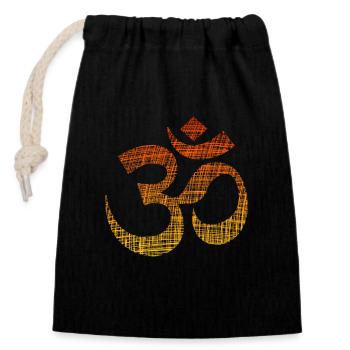 Yoga Om Namaste - Verschließbarer Geschenkbeutel aus Baumwolle (14x20cm) - Schwarz - Vorne