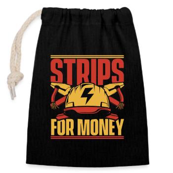 Strips For Money Electrical Engineer Electronics Technician - Closable cotton gift bag (14x20cm) - black - Front