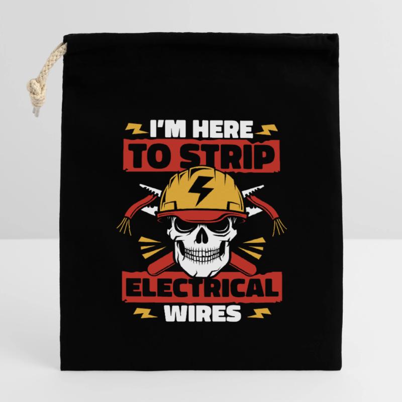 I'm Here To Strip Electrical Wires Electronics Engineer Closable cotton gift bag (14x20cm)