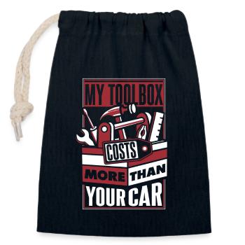 My Toolbox Costs More Than Your Car Master Cars - Closable cotton gift bag (14x20cm) - navy - Front