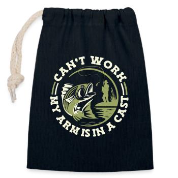 Can't Work My Arm Is In A Cast Hochseeangler - Verschließbarer Geschenkbeutel aus Baumwolle (14x20cm) - Navy - Vorne