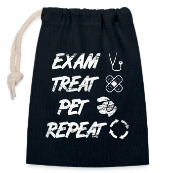 Pet Examine Treat - Closable cotton gift bag (14x20cm) - navy - Front