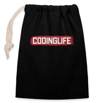 Codinglife Software Developer Developer - Closable cotton gift bag (14x20cm) - black - Front