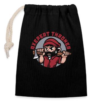 Axepert Thrower Jeu de lancer de hache Competition Axe - Sac cadeau en coton avec cordon (14 x 20 cm) - noir - Devant
