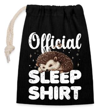 Igel Offizielles Schlafshirt Faul Relax - Verschließbarer Geschenkbeutel aus Baumwolle (14x20cm) - Schwarz - Vorne