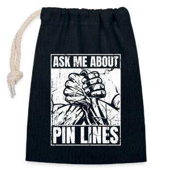 Posez-moi des questions sur l’exercice de lutte à mains nues des lignes d’épingles - Sac cadeau en coton avec cordon (14 x 20 cm) - bleu marine - Devant