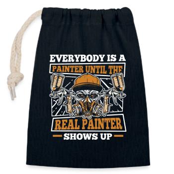 Until The Real Painter Shows Up Vehicle Car - Closable cotton gift bag (14x20cm) - navy - Front