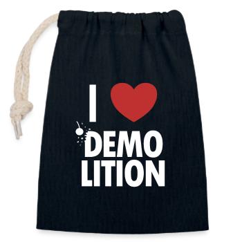 Ich liebe Demolition Home Improvement Experts House - Verschließbarer Geschenkbeutel aus Baumwolle (14x20cm) - Navy - Vorne