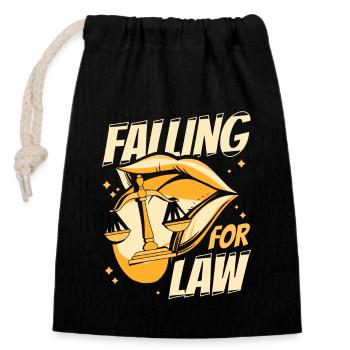 Falling For Law Legal Studies Law School Law - Closable cotton gift bag (14x20cm) - black - Front