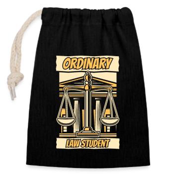 Ordinary Law Student University Legal Studies Law - Closable cotton gift bag (14x20cm) - black - Front