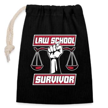 Law School Survivor Legal Studies Law School Law - Closable cotton gift bag (14x20cm) - black - Front