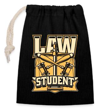 Law School University Legal Studies Students Law - Closable cotton gift bag (14x20cm) - black - Front