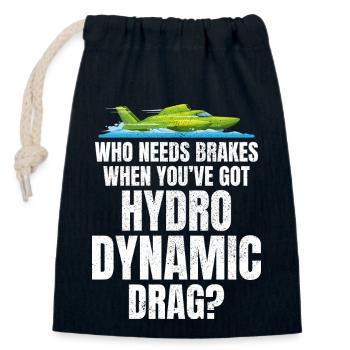 Hydroplane Racing Hydrodynamic Brakes Not Included - Closable cotton gift bag (14x20cm) - navy - Front