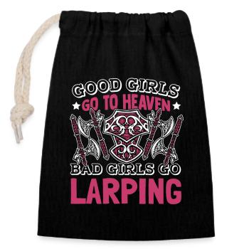 Bad Girls Go GN GN Armure Armes - Sac cadeau en coton avec cordon (14 x 20 cm) - noir - Devant