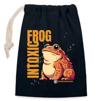 Der Froschprinz - Verschließbarer Geschenkbeutel aus Baumwolle (14x20cm) - Navy - Vorne