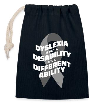 Legasthenie ist keine Behinderung Legasthenie Apraxie - Verschließbarer Geschenkbeutel aus Baumwolle (14x20cm) - Navy - Vorne