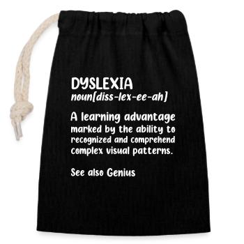 Legasthenie Substantiv Definition Legasthenie Apraxie - Verschließbarer Geschenkbeutel aus Baumwolle (14x20cm) - Schwarz - Vorne