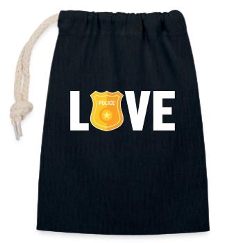 Love Correctional Facility Prison Guard - Closable cotton gift bag (14x20cm) - navy - Front