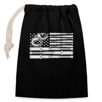 American Flag Prison Guard Jail Guard Corrections - Closable cotton gift bag (14x20cm) - black - Front