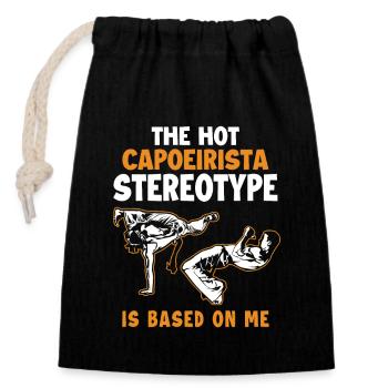 Capoeirista Stereotyp basiert auf Me Ginga Dance - Verschließbarer Geschenkbeutel aus Baumwolle (14x20cm) - Schwarz - Vorne