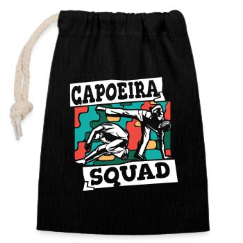 Capoeira Squad Ginga Capoeirista Tanz - Verschließbarer Geschenkbeutel aus Baumwolle (14x20cm) - Schwarz - Vorne