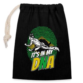 It's In My DNA Ginga Capoeirista Dance - Closable cotton gift bag (14x20cm) - black - Front