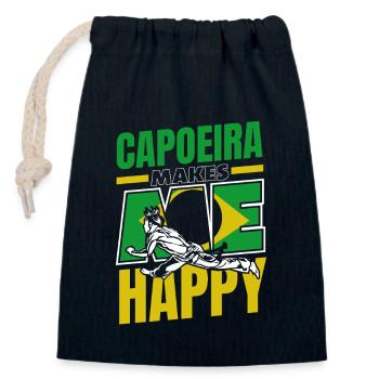 Capoeira macht mich glücklich Capoeirista Ginga Tanz - Verschließbarer Geschenkbeutel aus Baumwolle (14x20cm) - Navy - Vorne